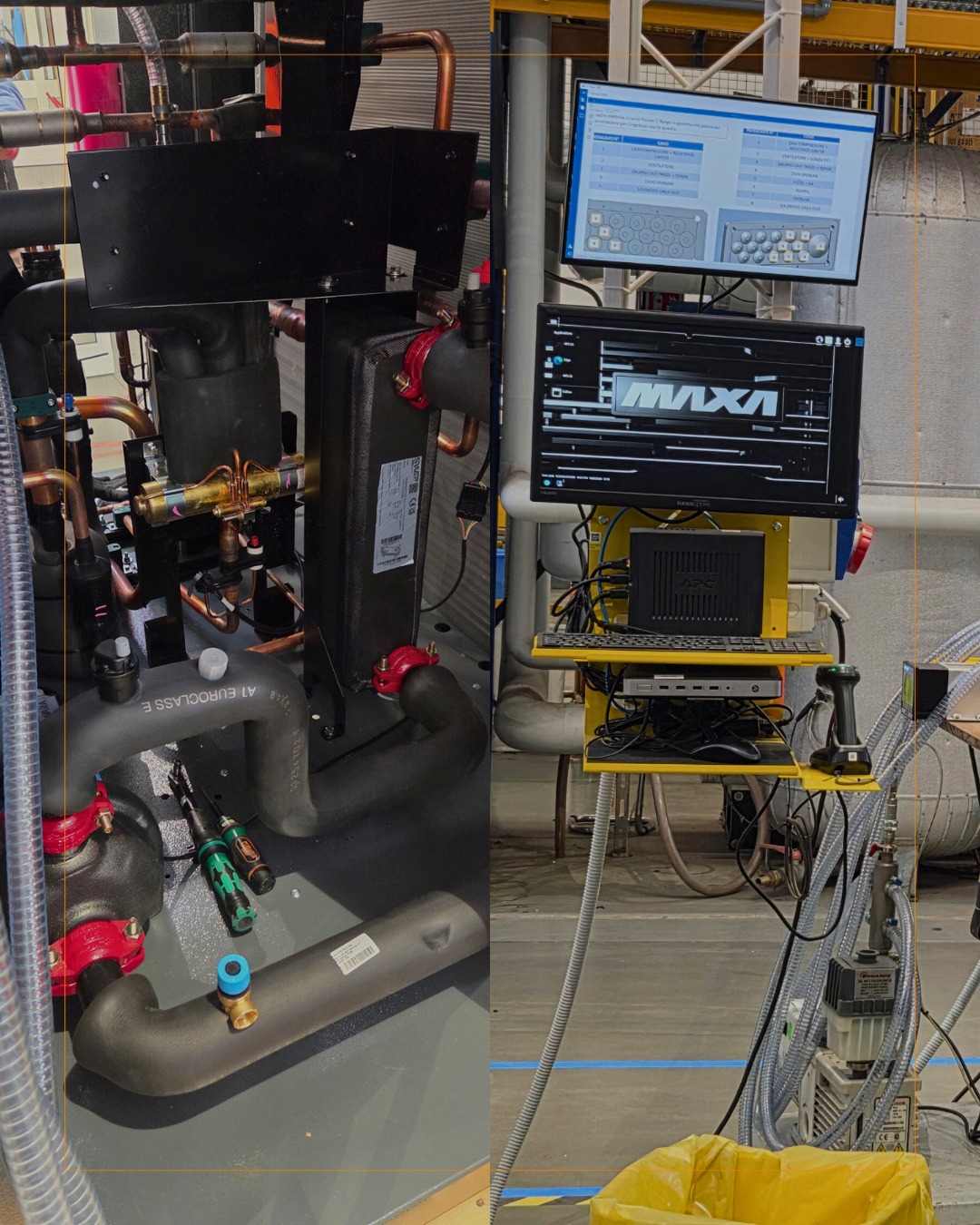 Commissioning pompa di calore MAXA — collettori, valvole, software di avviamento